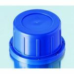 Tamper-evident screw cap, blue, PP, GL45, for wide neck square glass bottles