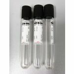 Urine tube round bottom 9ml black stopper, vacuum