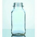 Square Laboratory Bottles Duran® with wide neck, soda lime glass, with screw thread